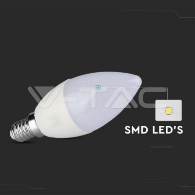 V-TAC VT-2120045 LED Крушка SAMSUNG Чип 5.5W E14 C37 Кендъл Димиращ 3000K