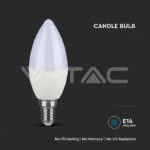 V-TAC VT-2120045 LED Крушка SAMSUNG Чип 5.5W E14 C37 Кендъл Димиращ 3000K