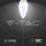 V-TAC VT-2120045 LED Крушка SAMSUNG Чип 5.5W E14 C37 Кендъл Димиращ 3000K