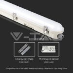 V-TAC VT-2120214 LED Влагозащитено Тяло M-Серия 1200мм 36W 6500K Мат Стоманен Клип 120 lm/W