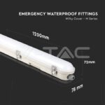 V-TAC VT-2120223 LED Влагозащитено Тяло М-Серия 1200мм 36W 4000K Авариино Захранване Стоманен Клип 120lm/W