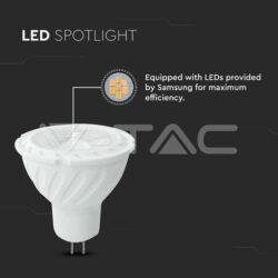 V-TAC VT-21205 LED Крушка SAMSUNG Чип 6.5W GU10 MR16 110° 4000K