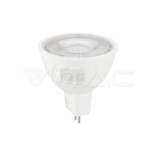 V-TAC VT-21209 LED Крушка SAMSUNG Чип GU5.3 6W MR16 Riple Plastic 38° 6500K