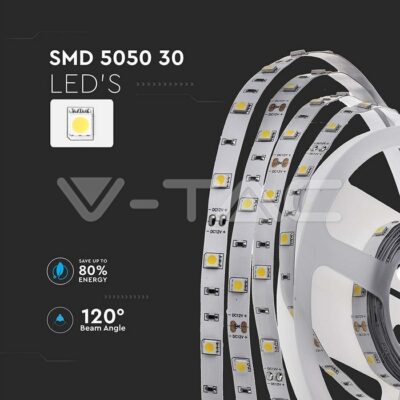 V-TAC VT-212133 LED Лента SMD5050 30/1 Бяла IP20