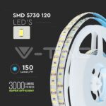 V-TAC VT-212162 LED Лента SMD5730 120/1 High Lumen 3000К IP20 20W/M