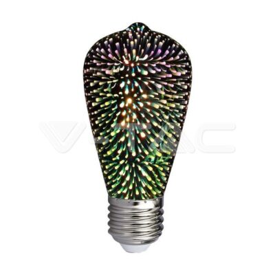 V-TAC VT-212705 LED Крушка 3W Filament E27 ST64 3D 3000K