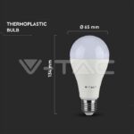 V-TAC VT-212819 LED Крушка 15W E27 A60 Термо Пластик 3000K 3Бр/Блистер