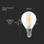 V-TAC VT-212847 LED Крушка 6W Filament E14 P45 6000К