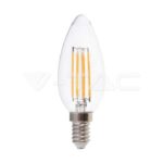 V-TAC VT-212850 LED Крушка 6W Filament E14 Кендъл 6000К 130lm/W