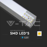 V-TAC VT-21375 LED Линейно   SAMSUNG Чип 40W Висящо Сребърно Тяло 4000К 1200x35x67mm