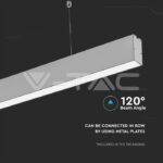 V-TAC VT-21375 LED Линейно   SAMSUNG Чип 40W Висящо Сребърно Тяло 4000К 1200x35x67mm