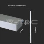 V-TAC VT-21375 LED Линейно   SAMSUNG Чип 40W Висящо Сребърно Тяло 4000К 1200x35x67mm