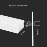 V-TAC VT-21602 LED Линейно   SAMSUNG Чип 40W Висящо Бяло Тяло 6400К 1200x35x67mm