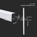 V-TAC VT-21383 LED Линейно   SAMSUNG Чип 40W Висящо Бяло Тяло 4000К 1200x50x65mm