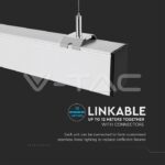 V-TAC VT-21383 LED Линейно   SAMSUNG Чип 40W Висящо Бяло Тяло 4000К 1200x50x65mm