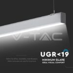 V-TAC VT-21384 LED Линейно   SAMSUNG Чип 40W Висящо Сиво Тяло 4000К 1200x50x65mm