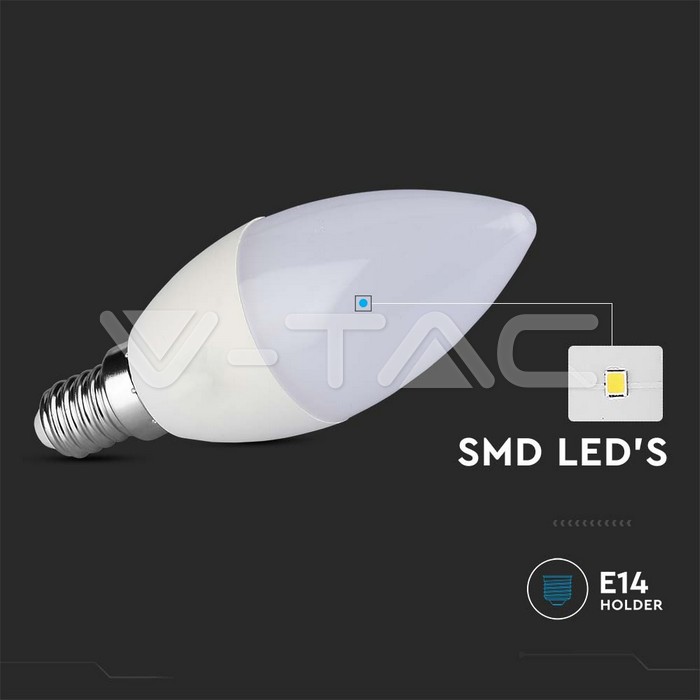 V-TAC VT-2142411 LED Крушка 4.5W E14 Кендъл 6500K