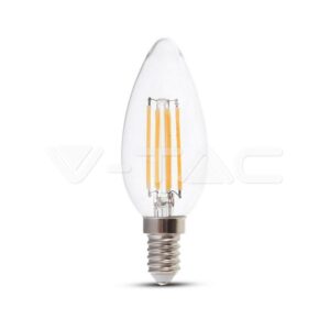 V-TAC VT-214301 LED Крушка 4W Filament E14 Кендъл 3000K