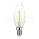 V-TAC VT-214367 LED Крушка 4W Filament E14 Кендъл Спирала Димиращ 3000K