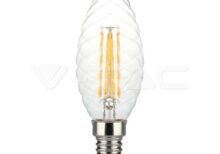 V-TAC VT-214367 LED Крушка 4W Filament E14 Кендъл Спирала Димиращ 3000K