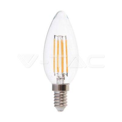 V-TAC VT-214414 LED Крушка 4W Filament E14 Кендъл 6500K