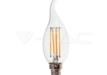 V-TAC VT-214430 LED Крушка 4W Filament E14 Кендъл Пламък 6500K