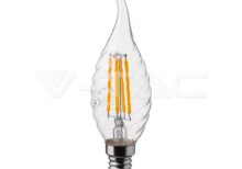 V-TAC VT-214431 LED Крушка 4W Filament E14 Кендъл Спирала Пламък 4000K