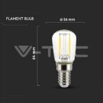 V-TAC VT-214445 LED Крушка 2W Filament E14 ST26 4000K