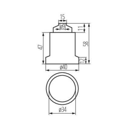 Kanlux 2162 Фасунга за източник на светлина HLDR-E27 220V