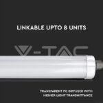 V-TAC VT-216284 LED Влагозащитено тяло AL/PC G-Серия 1200mm 36W 6400K 120lm/W