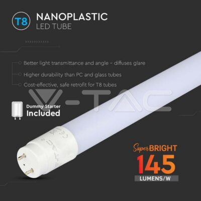 V-TAC VT-216478 LED Пура Т8 12W 120 см Nano Пластик 4000K 160lm/W