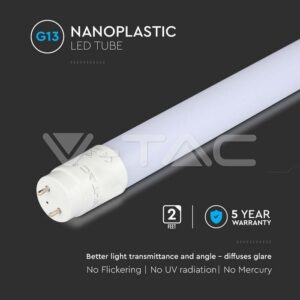 V-TAC VT-21652 LED Пура SAMSUNG Чип 60см 9W G13 Нано Пластик 6400К