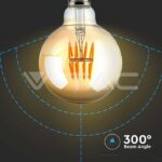 V-TAC VT-217145 LED Крушка 8W Filament E27 G95 AMBER 2200K