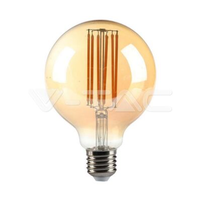 V-TAC VT-217147 LED Крушка 7W Filament E27 G95 Амбър 2200K