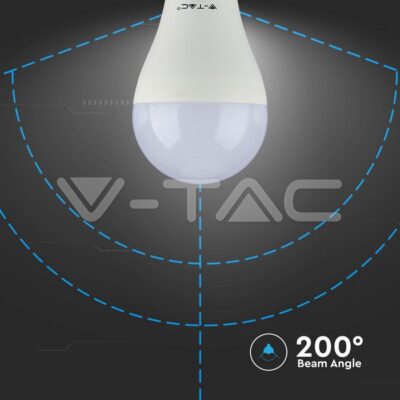 V-TAC VT-217241 LED Крушка 8.5W E27 A60 Термо Пластик 4000K 3 бр./сет