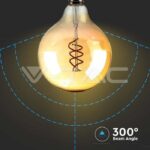 V-TAC VT-217328 LED Крушка 6W Filament E27 G125 Амбър 1800К