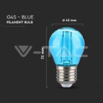 V-TAC VT-217412 LED Крушка 2W Filament E27 G45 Синя