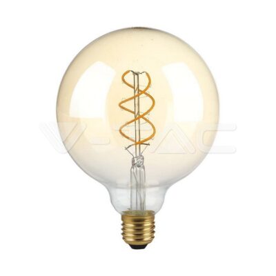 V-TAC VT-217415 LED Крушка 5W Filament E27 G125 Амбър Димиращ 1800К