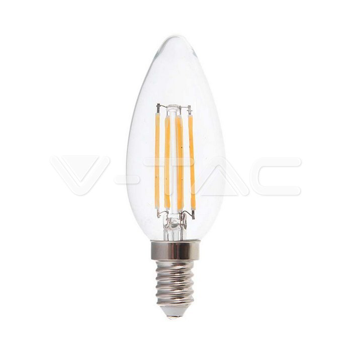 V-TAC VT-217423 LED Крушка 6W Filament E14 Кендъл 3000К