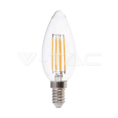 V-TAC VT-217425 LED Крушка 6W Filament E14 Кендъл 6400К