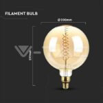 V-TAC VT-217462 LED Крушка 8W Filament G200 Димираща 1800К