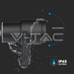 V-TAC VT-217544 12W Градинска Лампа Тип Колче Черно Тяло 3000К