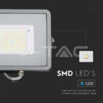 V-TAC VT-21764 50W LED Прожектор SAMSUNG Чип SMD Slim Сиво Тяло 4000К