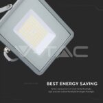 V-TAC VT-21764 50W LED Прожектор SAMSUNG Чип SMD Slim Сиво Тяло 4000К