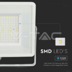 V-TAC VT-21768 100W LED Прожектор SAMSUNG Чип G2 SMD SLIM Бяло Тяло 4000К