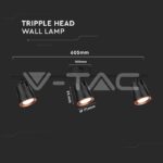 V-TAC VT-218259 18W LED Тройна Спот Лампа 3000К Черна