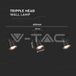 V-TAC VT-218261 18W LED Тройна Спот Лампа 4000К Черна