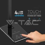 V-TAC VT-218600 5W Настолна Лампа 3в1 Безжично Зареждане GSM Черна Правоъгълна Основа