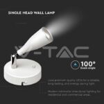 V-TAC VT-218677 4.5W LED Единична Спот Лампа 4000К Бяла С Ключ