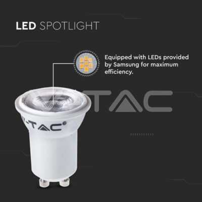 V-TAC VT-21869 LED Крушка SAMSUNG Чип GU10 2W MR11 80RA 3000K